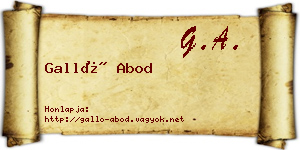 Galló Abod névjegykártya